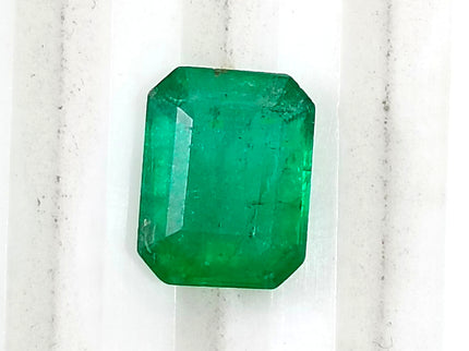 Zambian Emerald 2.40ct Alpine Green Certified Natural Octagon Cut Loose Gemstone