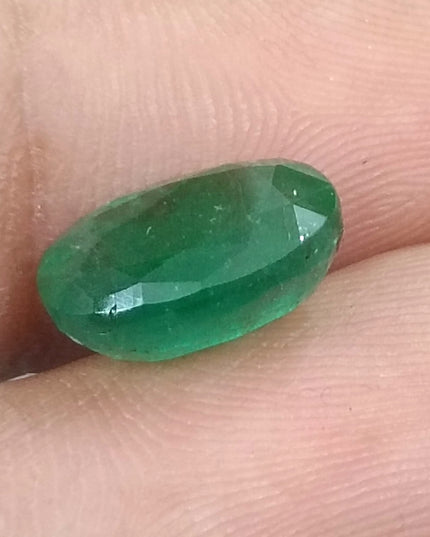 GSI Certified 4.09ct Medium Green Natural Zambian Emerald Minor Oiled Loose Gemstone