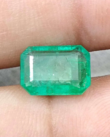 GSI Certified 3.16ct Medium Green Panjshir Emerald Minor Oiled Loose Gemstone