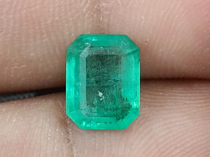 Natural Zambian Emerald 2.14ct Medium Light Green Octagon Cut Loose Gemstone