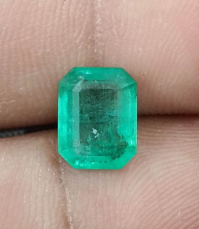 Natural Zambian Emerald 2.14ct Medium Light Green Octagon Cut Loose Gemstone