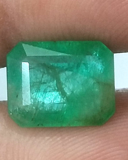 4.50ct GSI USA Certified Medium Green Swat Emerald Minor Oiled Loose Gemstone