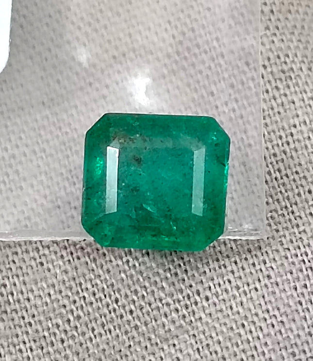 Zambian Emerald 2.15ct Natural Certified Medium Deep Green Octagon Cut Gemstone
