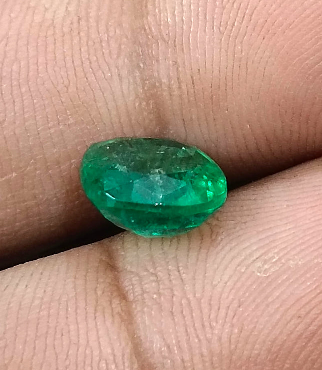 Zambian Emerald 3.28ct Natural Certified Spring Green Cushion Cut Loose Gemstone
