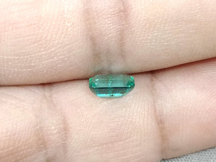 0.96ct Emerald Natural Zambia SGL Certified Medium Deep Green Octagon Cut Loose Gemstone