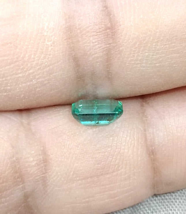 0.96ct Emerald Natural Zambia SGL Certified Medium Deep Green Octagon Cut Loose Gemstone