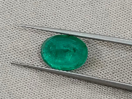 Zambian Emerald 2.31ct Certified Natural Medium Deep Green Oval Cut Loose Gemstone