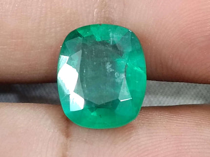 Natural Emerald 6.29ct Certified Cushion Cut Medium Deep Green Loose Gemstone