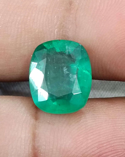 Big 6.28ct Zambian Emerald, Medium Deep Green Minor Oiled Natural Loose Gemstone