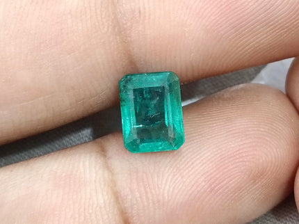 Natural Emerald 2.65ct SGL Certified Zambia Sea Green Octagon Cut Minor Oiled Gemstone