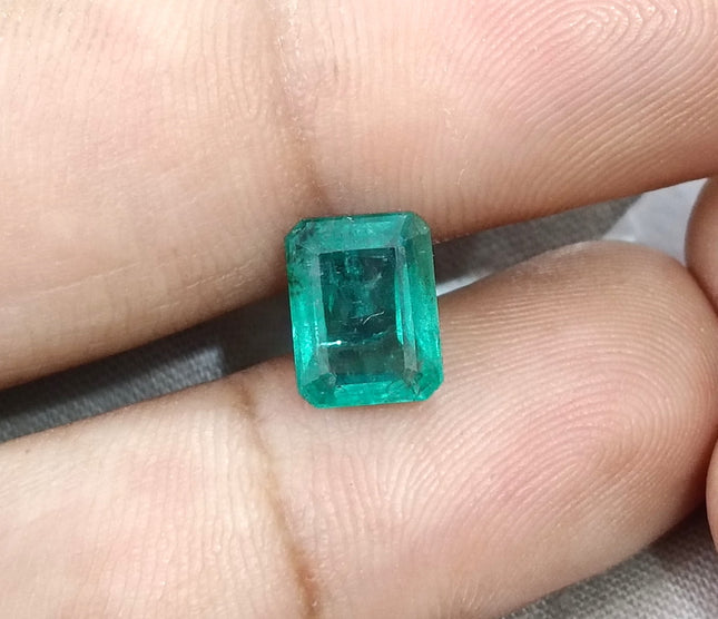 Natural Emerald 2.65ct SGL Certified Zambia Sea Green Octagon Cut Minor Oiled Gemstone