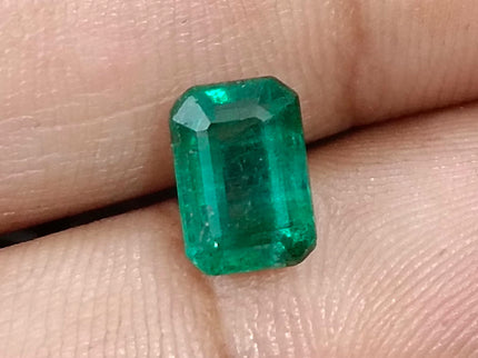 2.00ct Deep Green Zambian Emerald, Certified Natural Octagon Cut Gemstone