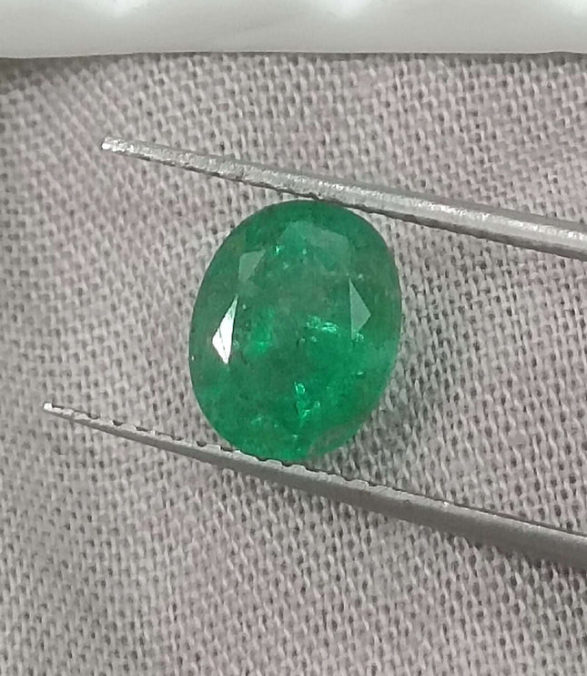 1.61ct Certified Natural Swat Emerald, Oval cut Loose Gemstone