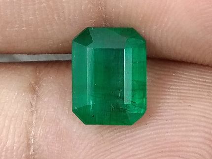 Natural Zambian Emerald 2.84ct Certified Natural Deep Green Octagon Cut Loose Stone
