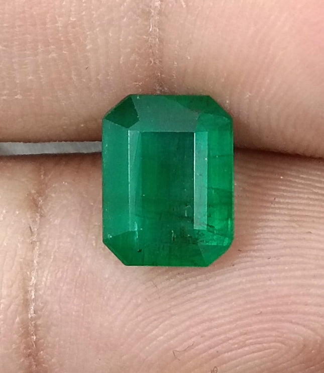 Natural Zambian Emerald 2.84ct Certified Natural Deep Green Octagon Cut Loose Stone