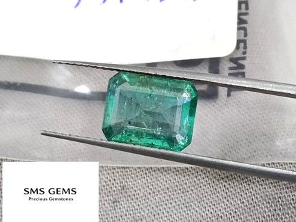 Certified 2.87ct Zambian Emerald Natural Medium light Green Loose Gemstone