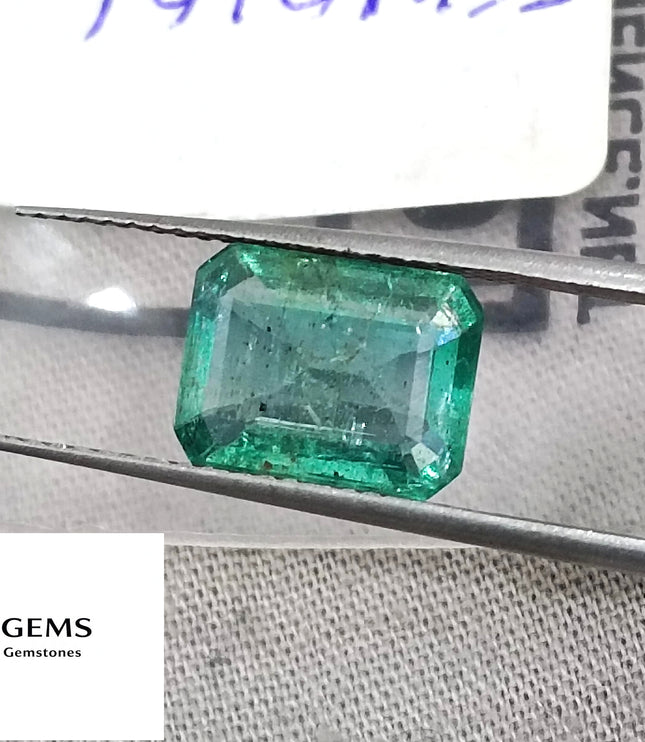 Certified 2.87ct Zambian Emerald Natural Medium light Green Loose Gemstone