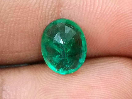 Zambian Emerald 2.40ct Neon Green Natural Certified Oval Cut Loose Gemstone