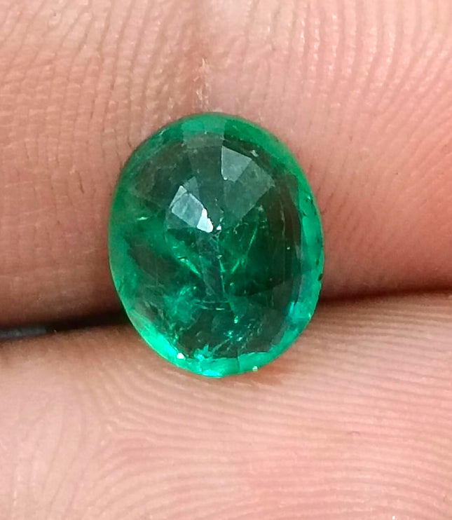 Zambian Emerald 2.40ct Neon Green Natural Certified Oval Cut Loose Gemstone