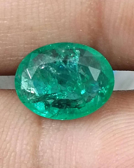 GSI Certified 2.40ct Zambian Emerald Earth Mined Loose Gemstone