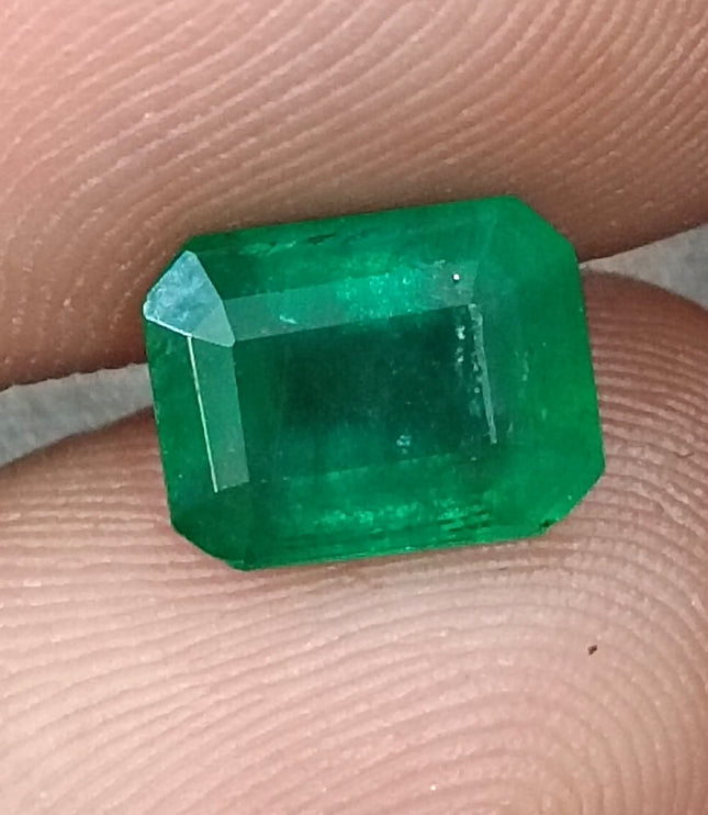 Zambian Emerald 2.19ct Certified Natural Deep Velvet Green Emerald Cut Loose Stone