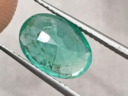 Natural Zambian Emerald 2.58ct Certified Sea Green Oval Cut Loose Gemstone