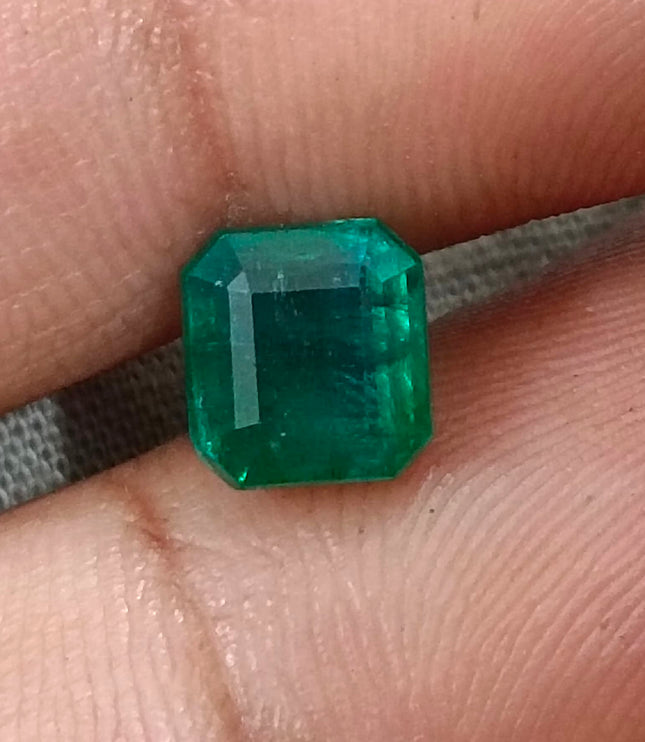 Zambian Emerald 1.87ct Natural Certified Deep Green Octagon Cut Gemstone