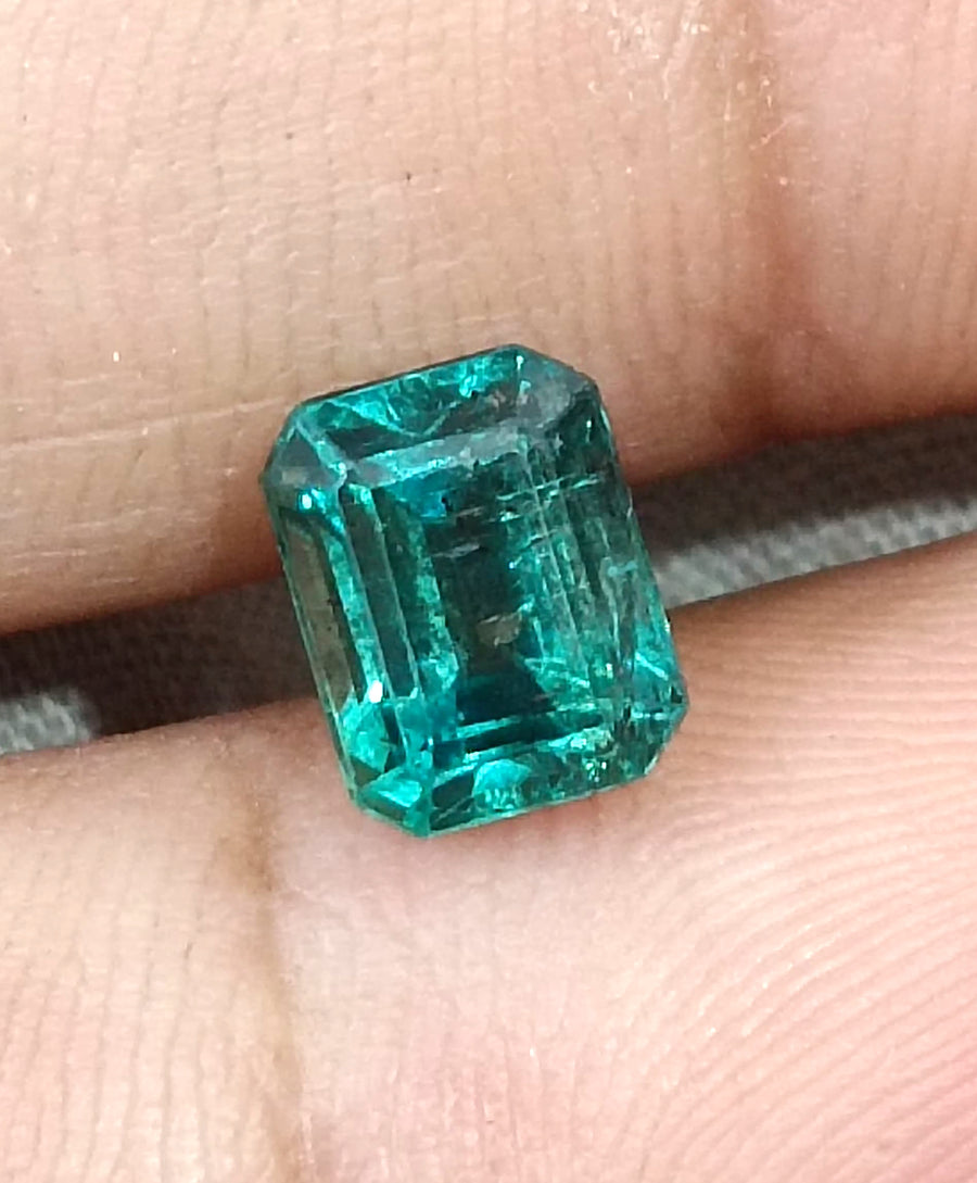2.31ct Untreated Zambian Emerald Natural No Oil Medium Deep Bluish Green Gemstone