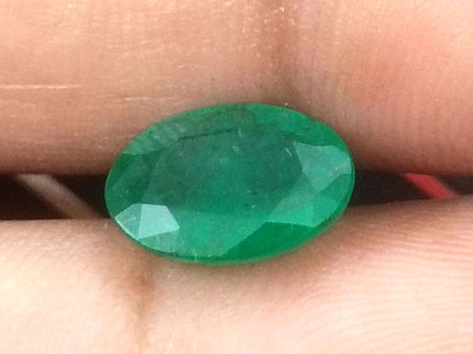 Zambian Emerald 2.41ct Certified Natural Deep Green Oval Cut Loose Stone