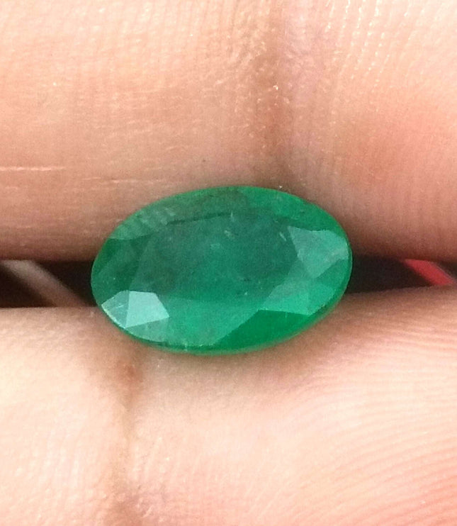 Zambian Emerald 2.41ct Certified Natural Deep Green Oval Cut Loose Stone
