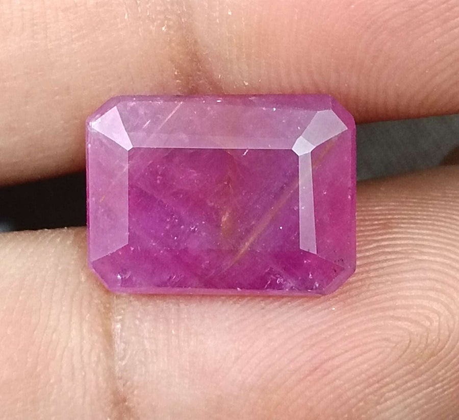 African Ruby 10.80ct Natural Certified Untreated Emerald Cut Loose Gemstone