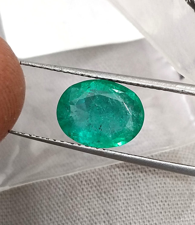 Zambian Emerald 2.51ct Certified Natural Medium Deep Green Minor Oiled Loose Gemstone