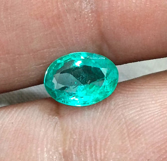 1.20ct Bright Medium Light Green Zambian Natural Emerald Oval Cut SGL Certified Gemstone
