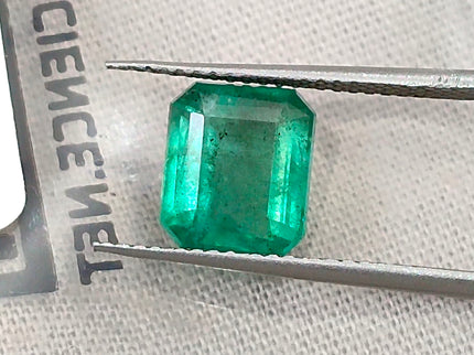 2.37ct Zambian Emerald, Certified Natural Medium Green Octagon Cut Gemstone