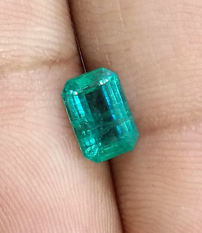 Emerald Natural 1.48ct Zambia SGL Certified Medium Bluish Green Loose Gemstone