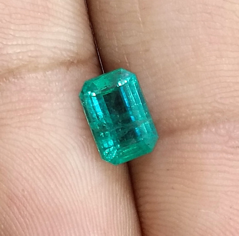 Emerald Natural 1.48ct Zambia SGL Certified Medium Bluish Green Loose Gemstone