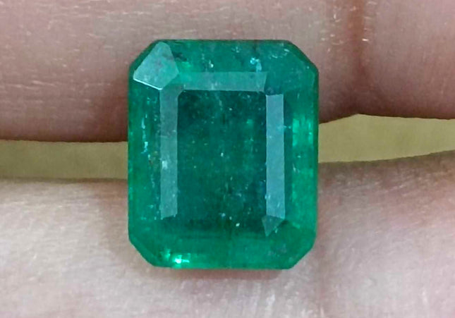GSI Certified 3.21 Deep Green Natural Emerald Loose Gemstone