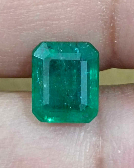 GSI Certified 3.21 Deep Green Natural Emerald Loose Gemstone