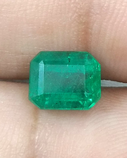 GSI Certified 2.38ct Vivid Deep Golden Green Natural Zambian Emerald