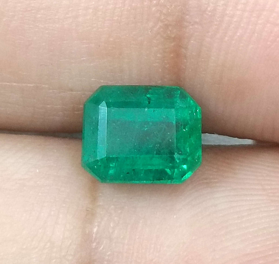 Certified 2.38ct Natural Zambian Emerald, Vivid Green Stone