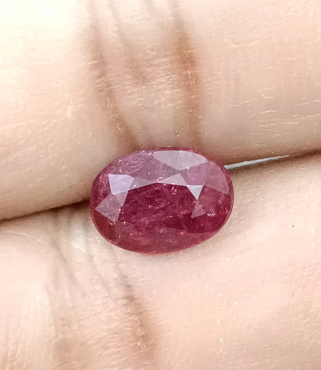 3.20ct Unheated Mozambique Natural Ruby Orchid Red SGL Certified Oval Stone