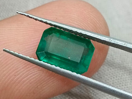 2.08ct Zambian Emerald, Natural Certified Deep Green Octagon Cut Gemstone