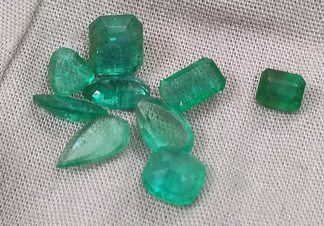 9.00ct Natural Zambian Emerald Parcel Minor Oiled Loose Gemstones