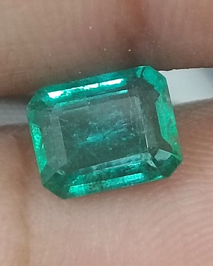 GSI USA Certified 1.39ct Medium Green Natural Zambian Minor Oiled Loose Gemstone