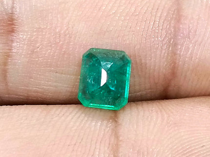 Zambian Emerald 1.97ct Certified Natural Medium Deep Green Octagon Cut Gemstone