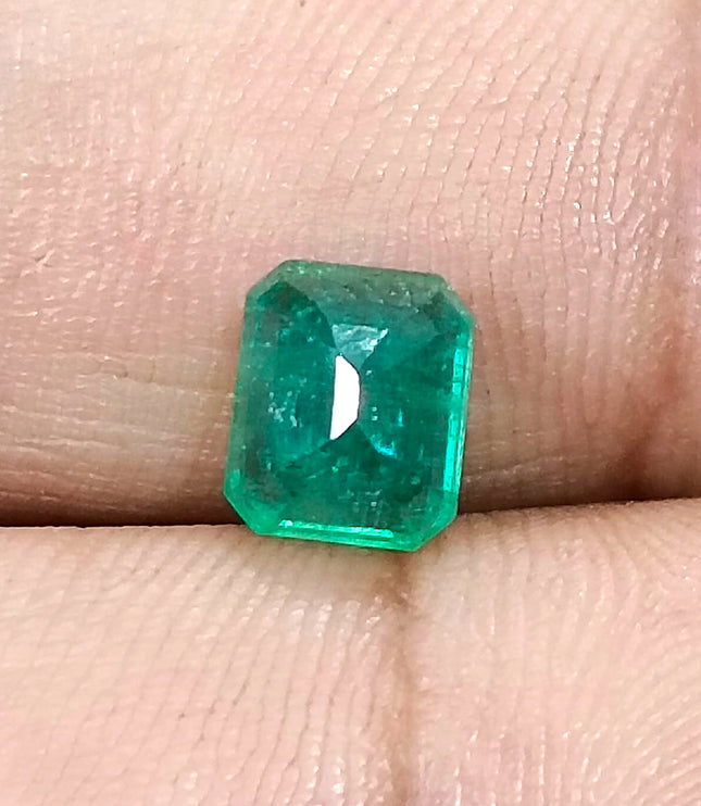 Zambian Emerald 1.97ct Certified Natural Medium Deep Green Octagon Cut Gemstone