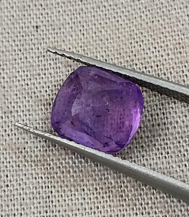 3.89ct Purple Sapphire, Certified Natural Unheated Sri Lanka Origin Cushion Cut Loose Gemstone