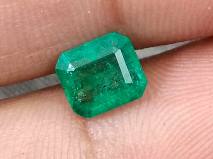 Zambian Emerald 1.57ct Medium Deep Spring Green Certified Octagon Cut Gemstone