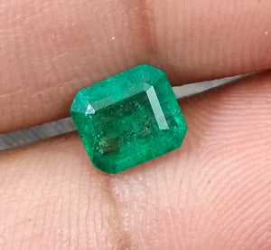 Zambian Emerald 1.57ct Medium Deep Spring Green Certified Octagon Cut Gemstone