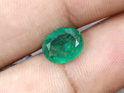 Emerald Natural Zambia 2.34ct SGL Certified Spring Green Color Oval Cut Loose Gemstone